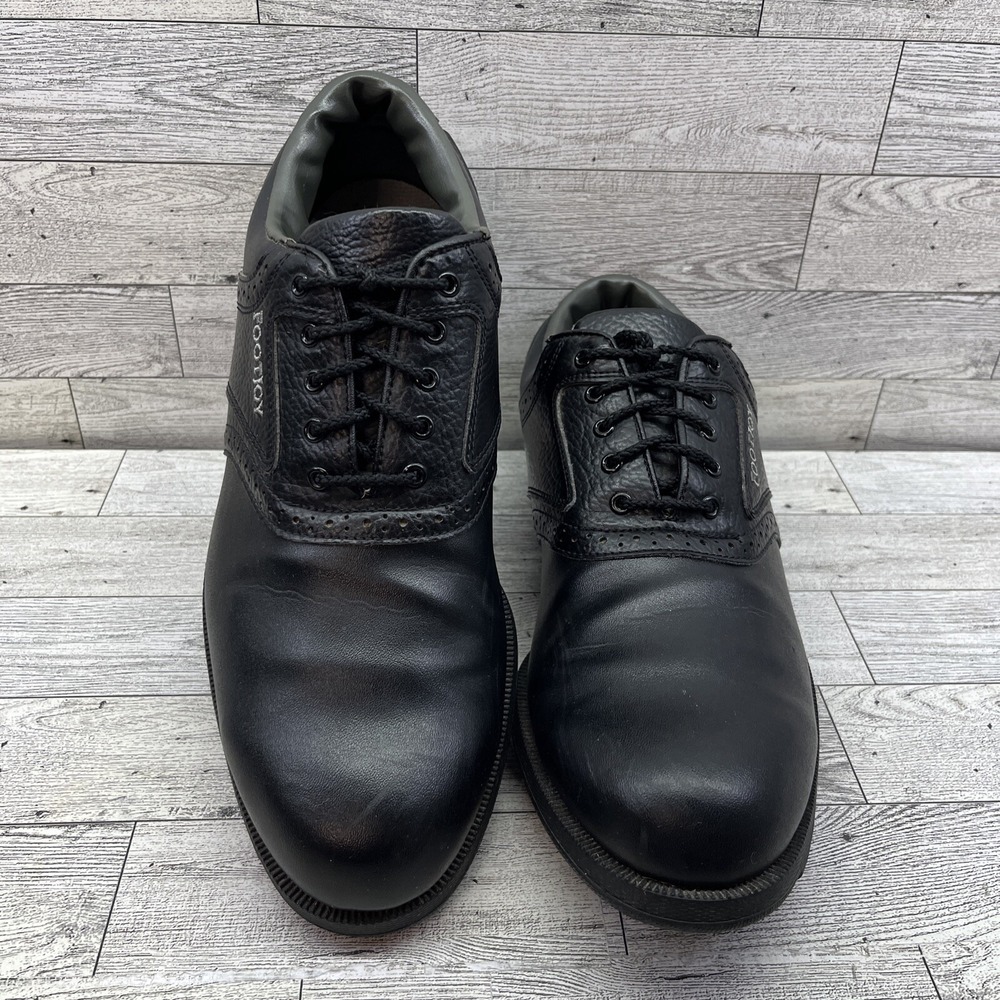 FootJoy Green Joys Black Leather‎ Golf Shoes 45534 Men Size 9.5M